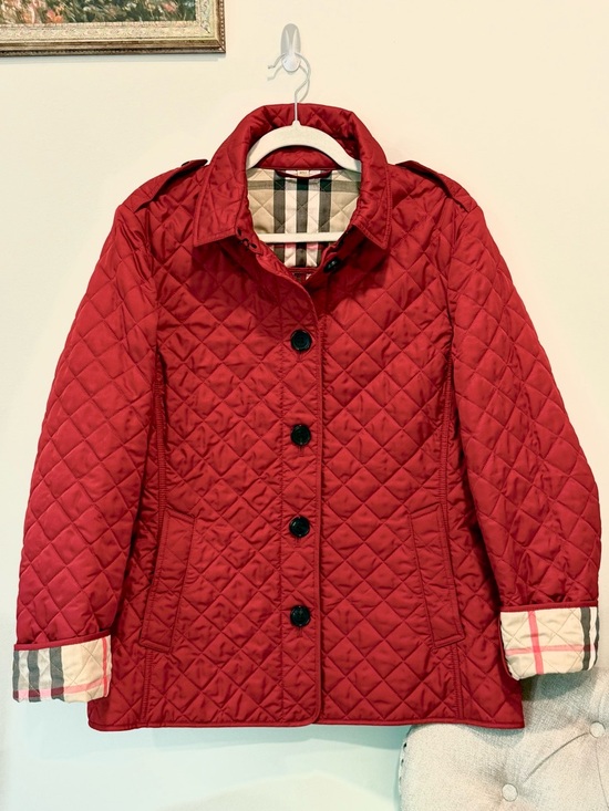 Burberry Jackets & Blazers - Burberry Quilted Jacket Red Classic Nova Plaid Check Lining Size XL